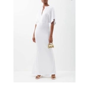 NWOT - White Norma Kamali Obie gown. Maxi dress. Size small. Split sleeves.